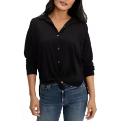 Budget 🌟 Splendid Paige Tie Front 👚 Shirt White 🔔