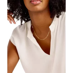 Hot Sale ⭐ Splendid Halle Split Neck Top White Sand ✨ -Splendid Shop unnamed file 156