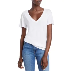 Best Pirce ⭐ Splendid Kate V-Neck Tee White 🎁