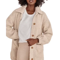 New 💯 Splendid Bouclé Teddy Jacket Latte ❤️ -Splendid Shop unnamed file 221