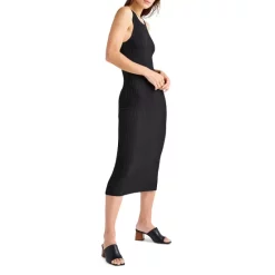 Top 10 👍 Splendid Yasmine Ribbed Midi Tank 👗 Dress Black 💯