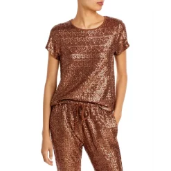 Buy 😉 Splendid Oxford Sequin Tee Walnut ✔️