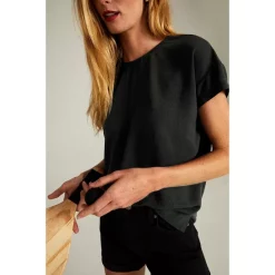 Hot Sale 🛒 Splendid Zinnia Short Sleeve Tee Lead 👏 -Splendid Shop unnamed file 317