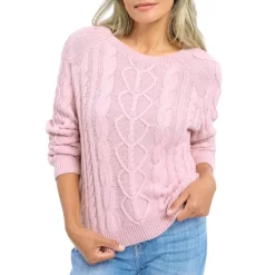 Discount 😍 Splendid Laila Cable Knit Sweater Pink Petal ⭐