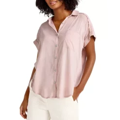 Deals 👏 Splendid Short Sleeve Paige 👚 Shirt Dusty Rose ⌛