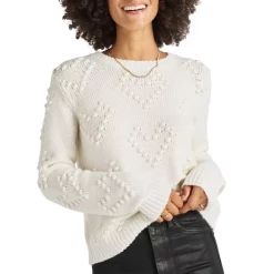 Best Pirce 😉 Splendid Daphne Bobble-Heart Sweater Marshmallow 🧨