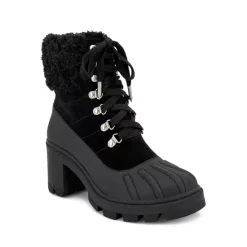 Hot Sale โ Splendid ๐ฉ Women's Faux Shearling Lined Block Heel Cold Weather Booties Black ๐