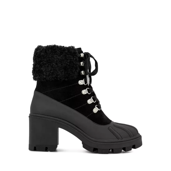 Hot Sale โ Splendid ๐ฉ Women's Faux Shearling Lined Block Heel Cold Weather Booties Black ๐ 5 Hot Sale โ Splendid ๐ฉ Women's Faux Shearling Lined Block Heel Cold Weather Booties Black ๐ - Image 3