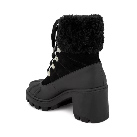 Hot Sale โ Splendid ๐ฉ Women's Faux Shearling Lined Block Heel Cold Weather Booties Black ๐ 8 Hot Sale โ Splendid ๐ฉ Women's Faux Shearling Lined Block Heel Cold Weather Booties Black ๐ - Image 6