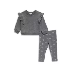 Brand new 🌟 Splendid 👧 Girls' Silver Star Sweater & Leggings - Baby Heather Charcoal Star 🌟