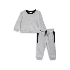 Best Pirce ⌛ Splendid Boys' Grey Speckled Sweatshirt & Jogger Pants - Baby Gray Speckle 🧨