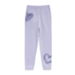 Hot Sale ⌛ Splendid 👧 Girls' Lavender Heart Jogger Pants - Big Kid Deep Lavender 😉