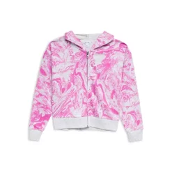 Hot Sale 🤩 Splendid 👧 Girls' Marble Zip Hoodie - Big Kid Malibu Pink 👍