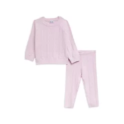 Cheap 😀 Splendid 👧 Girls' Lots Of Love Cable Knit Crewneck Sweater & Leggings Set - Little Kid Cherries Jubilee ✔️