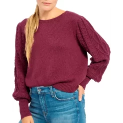 Best Sale 🔥 Splendid Cupid Cable Knit Sleeve Sweater Oat Heather 😉