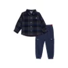 Coupon 🔥 Splendid Boys' Plaid Button Up 👕 Shirt & Cargo Jogger Pants Set - Baby Asphalt 😀 -Splendid Shop unnamed file 801