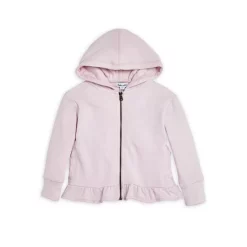 Coupon 🔥 Splendid 👧 Girls' Ruffle Hem Zip Hoodie, Little Kid - 100% Exclusive Blush 🎉