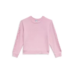 Cheapest 🎁 Splendid 👧 Girls' Bloom Ruffle Trim Crewneck Sweatshirt - Big Kid Almond Blossom 🎁