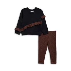 New 👍 Splendid 👧 Girls' Ruffle Sweater & Pants - Baby Cinnamon 🤩