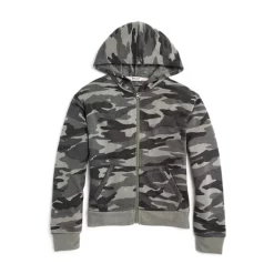 New 👍 Splendid 👧 Girls' French Terry Camo Print Hoodie - Big Kid Dusty Olive 🎁